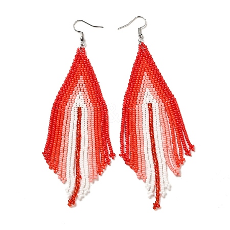Bohemian Style Handmade Beaded Tassel Earrings for Women JF0314-5-1