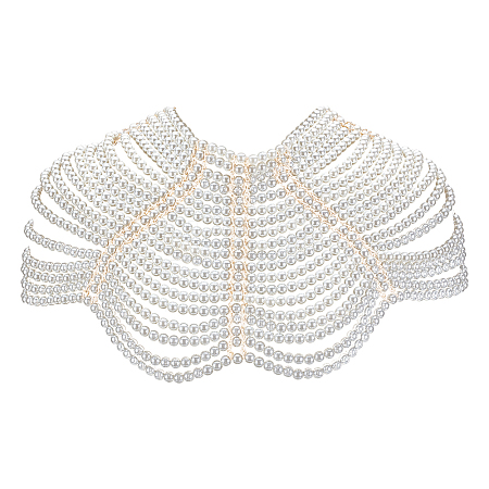 Resin Imitation Pearl Handmade Shoulder Chain FIND-WH0152-906-1