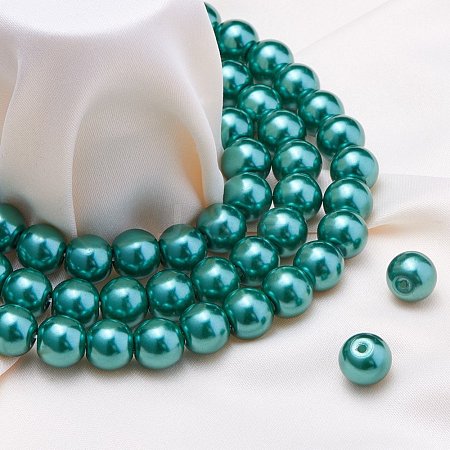 Eco-Friendly Dyed Glass Pearl Round Beads HY-BC0001-8mm-RB118-1