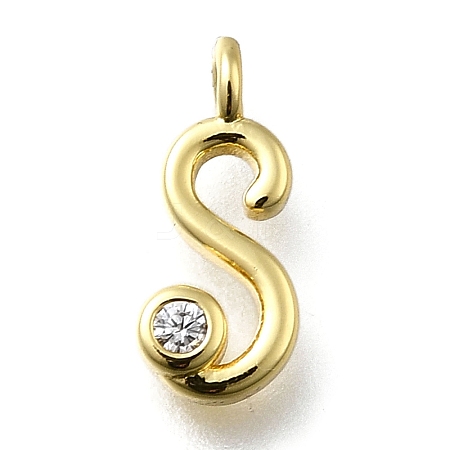 Brass Micro Pave Cubic Zirconia Pendants KK-B132-12G-S-1