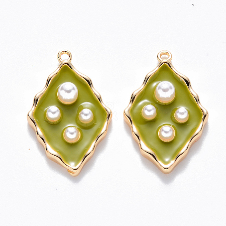 Brass Enamel Pendants KK-T049-055G-04-NF-1