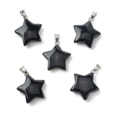 Synthetic Blue Goldstone Pendants GG-K002-10B-1