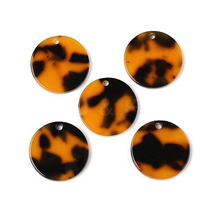 Orange Cellulose Acetate(Resin) Pendants  MACR-G068-01B-1