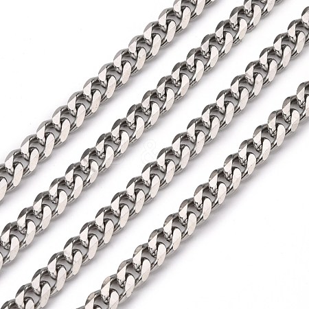 Tarnish Resistant Men's Jewelry Making 201 Stainless Steel Curb Chains CHS-A003B-1.8mm-1