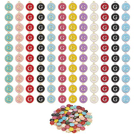 120Pcs 12 Colors Golden Plated Alloy Charms ENAM-SZ0001-64G-1