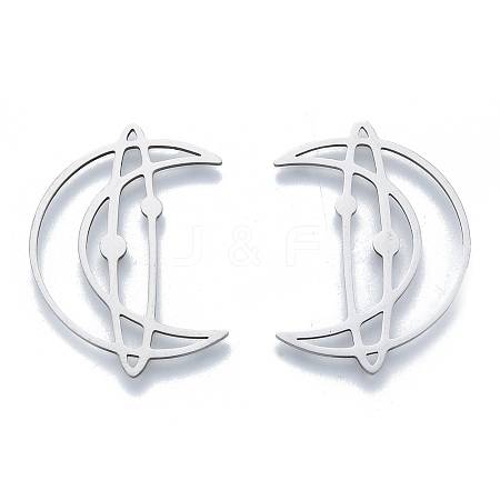 Non-Tarnish 201 Stainless Steel Filigree Joiners Links LS-STAS-N090-LA960-1-1
