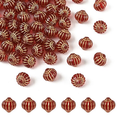 60Pcs Plating Acrylic Beads OACR-YW0003-92-1