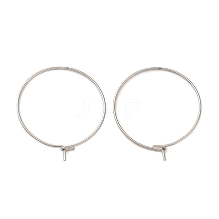 304 Stainless Steel Hoop Earrings Findings STAS-I120-60B-P-1