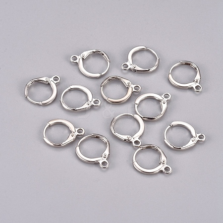 Brass Huggie Hoop Earring Findings KK-E138-N-NF-1