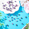 70Pcs 7 Colors Glass Pearl Round Connector Charms PALLOY-TA00267-6