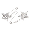 Textured Starfish 304 Stainless Steel Safety Pins Brooch Findings SA-CBA098D-16G-P04-2