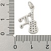 Rack Plating Brass Micro Pave Clear Cubic Zirconia Pendants KK-U021-06P-3