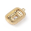 Rack Plating Brass Micro Pave Cubic Zirconia Pendants KK-C019-05G-4