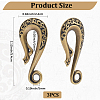 3Pcs Alloy S-Hook Clasps FIND-CP0003-47AB-2