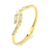 Teardrop Brass Micro Pave Clear Cubic Zirconia Open Cuff Bangles BJEW-Z062-19G-1