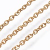 304 Stainless Steel Cable Chain Necklaces NJEW-P248-01G-2