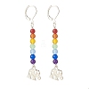 Natural Malaysia Jade with Alloy Elephant Long Dangle Leverback Earrings EJEW-JE04910-05-1