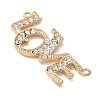 Alloy Crystal Rhinestone Word LOVE Connector Links Charms FIND-M052-09G-NR-2