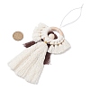 Handmade Cotton Macrame Angel Pendant Decorations HJEW-JM02844-3