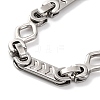 201 Stainless Steel Oval and Rhombus Links Necklace NJEW-F222-18P-3