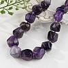 Natural Amethyst Nuggets Beaded Necklaces for Women Men NJEW-K388-01E-1