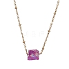 5Pcs 5 Colors Dyed Natural Quartz Polygon Pendant Necklaces NJEW-JN04491-S-4