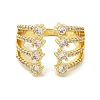 Brass Micro Pave Cubic Zirconia Cuff Rings for Women RJEW-P129-04G-3