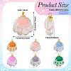  36Pcs 6 Colors Transparent Glass Pendants FIND-TA0002-04-4