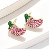 Brass Micro Pave Cubic Zirconia Stud Earrings EJEW-Q015-13G-02-5