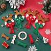 Christmas Theme DIY Handmade Woven Cotton Christmas Reindeer Keychain Making Kits DIY-SC0028-11-5
