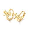 Brass Bowknot Hoop Earrings for Women LS-ZIRC-Q201-15G-1