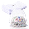 20Pcs Thank You Flower Printed Organza Drawstring Bags OP-YW0001-04A-1