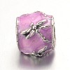 Barrel Large Hole Alloy Enamel European Beads MPDL-L013-10G-1