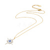 Rhinestone Sun Pendant Necklace with Cable Chains NJEW-P229-02G-2