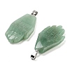 Natural Green Aventurine Carved Pendants G-K369-01P-04-2