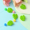 Monstera Leaf Food Grade Eco-Friendly Silicone Focal Beads FIND-YW0004-01-5