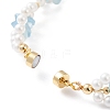 Natural Mixed Stone Chip & Shell Pearl Beaded Bracelet X1-BJEW-TA00029-7