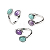 Natural Amethyst & Amazonite Finger Rings X-RJEW-A068-02P-02-4