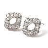 Rack Plating Brass with Cubic Zirconia Stud Earrings Finding KK-Z085-10P-1