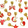 Red Color Theme Alloy Enamel Pendants PALLOY-FS00005-3