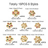 16Pcs 8 Styles Brass Micro Pave Cubic Zirconia Bead Caps ZIRC-TA0001-23G-4