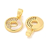 Brass Micro Pave Clear Cubic Zirconia Pendants KK-P275-14G-2