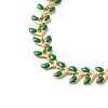 Enamel Ear of Wheat Link Chain Necklace NJEW-P220-02G-07-2