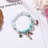 2Pcs 2 Styles Plastic & Glass Beaded Stretch Bracelets FS-WGE3E77-03-2