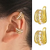 Brass Micro Pave Clear Cubic Zirconia Cuff Earrings PW-WG6ED5F-01-2