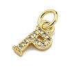 Initial Letter Brass with Cubic Zirconia Charms KK-Q814-26P-G-2