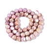 Ombre Effect Dyed Electroplate Opaque Glass Beads Strands EGLA-Q130-01A-21-3