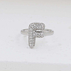 Brass Micro Pave Clear Cubic Zirconia Cuff Rings FS-WG17FF6-06-1