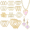 44Pcs 11 Styles Rack Plating Alloy Open Back Bezel Pendants FIND-OC0014-19-1
