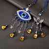 2Pcs 2 Style Car Hanging Alloy Glass Rhinestone Wind Chime HJEW-SZ0001-14-3